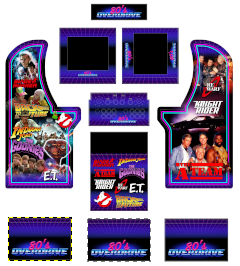 Arcade1up 80's TV and movies Full Complete set + 3 x Risers