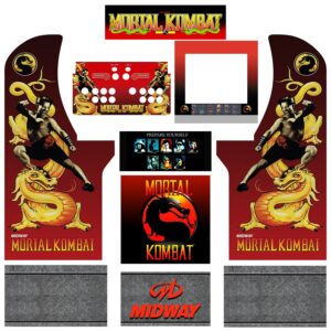 Arcade1up Mortal Kombat dragon full complete set +3 x Risers