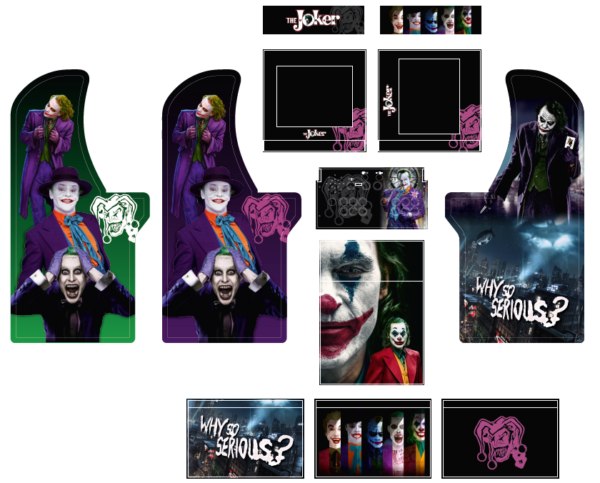 Arcade1up purple Joker Full complete set + 3 x Risers